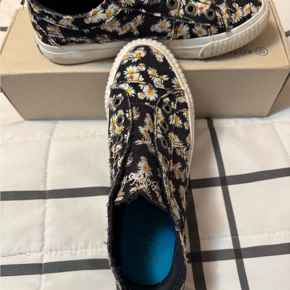 Blowfish Black and White Sneakers with Floral Print